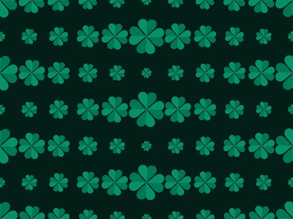 Clover Laisse Motif Sans Couture Saint Patrick Vacances Irlandaises Contexte — Image vectorielle