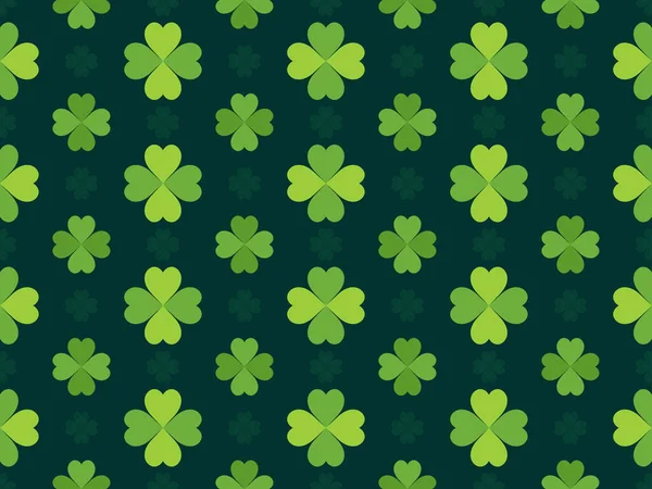 Trèfle Motif Sans Couture Pour Saint Patrick Trèfle Quatre Feuilles — Image vectorielle