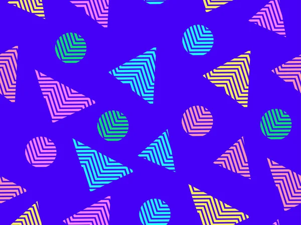 Memphis Nahtloses Muster Mit Geometrischen Formen Stil Der 80Er Jahre — Stockvektor