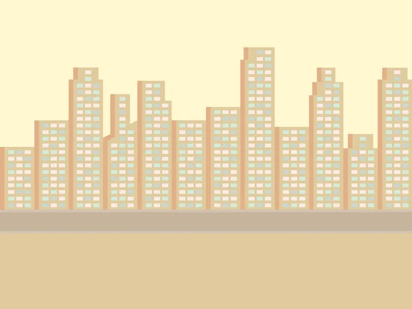 Paysage Urbain Avec Gratte Ciel Panorama Grande Ville Bâtiments Grande — Image vectorielle