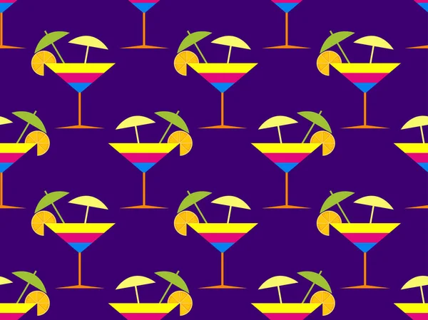 Seamless Pattern Cocktail Umbrellas Pop Art Style Alcoholic Cocktails Umbrellas — Stock Vector