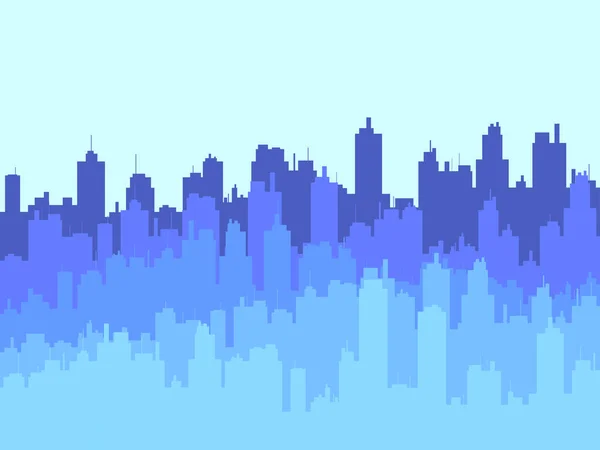 Panorama Big City Skyscrapers Contours City Buildings Daytime City City — Image vectorielle