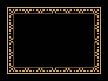 Art deco çerçeve. Klasik doğrusal sınır. Davetiyeler, broşürler ve tebrik kartları için bir şablon tasarla. Geometrik altın çerçeveli. 1920 'lerin tarzı - 1930' lar. Vektör illüstrasyonu