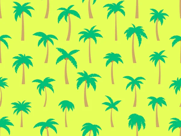 Palmiers Avec Des Noix Coco Motif Sans Couture Heure Été — Image vectorielle
