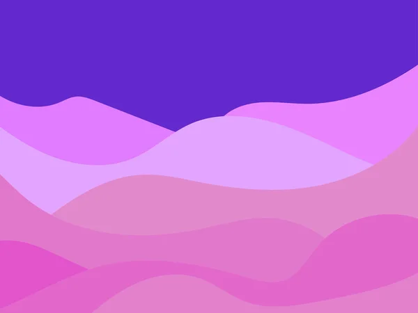 Нічний Пустельний Хвилястий Пейзаж Дюнами Мінімалістичному Стилі Плоский Дизайн Декор — стоковий вектор