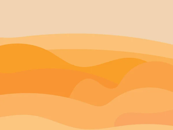 Paysage Ondulé Désert Avec Des Dunes Dans Style Minimaliste Design — Image vectorielle