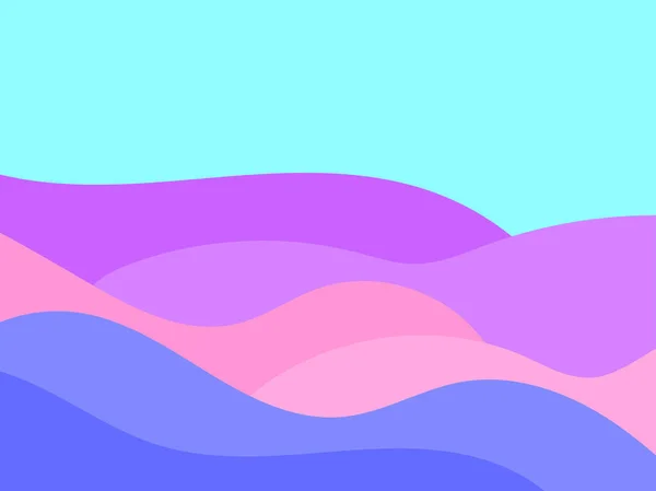 Красочный Пейзаж Минималистском Стиле Равнины Горы Поля Луга Типографический Декор — стоковый вектор