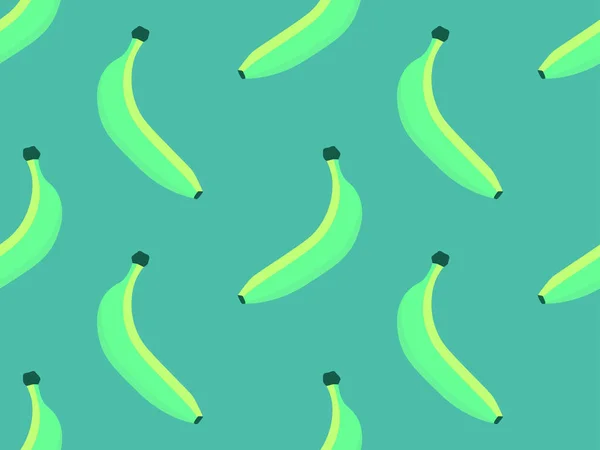 Padrão Sem Costura Bananas Bananas Verdes Estilo Plano Design Para — Vetor de Stock