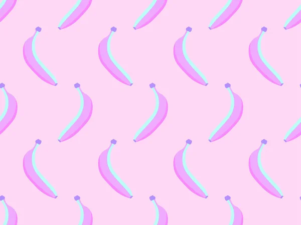 Bananer Sömlöst Mönster Rosa Bananer Från Talet Design För Tryck — Stock vektor