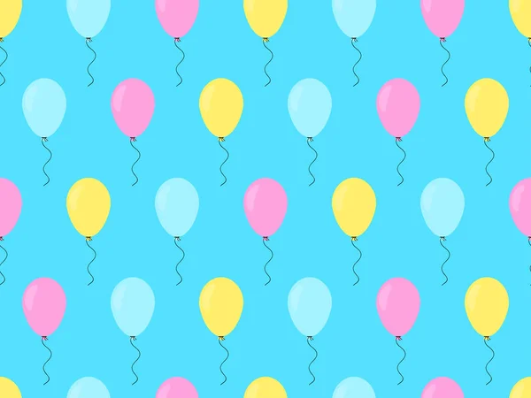 Flerfärgade Ballonger Sömlöst Mönster Heliumballonger Design För Gratulationskort Semesterbanderoller Och — Stock vektor