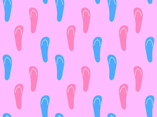 Beach Flip Flops Seamless Pattern Multicolored Flip Flops Pink Background — Stock vektor