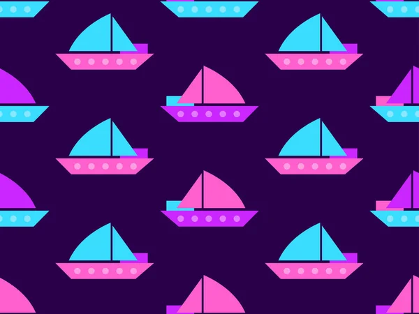 Yachts Voile Motif Sans Couture Voiliers Dans Palette Couleurs Des — Image vectorielle