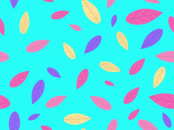 Colorful Autumn Leaves Seamless Pattern Falling Leaves Leaf Fall Design — Vector de stock