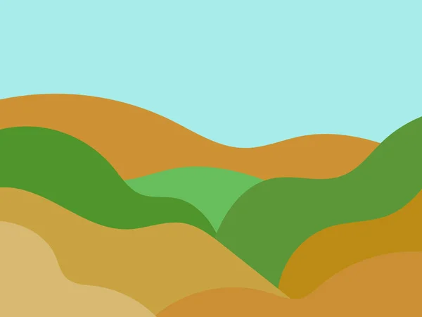 Natürliche Landschaft Minimalistischen Stil Ebenen Und Berge Felder Und Wiesen — Stockvektor