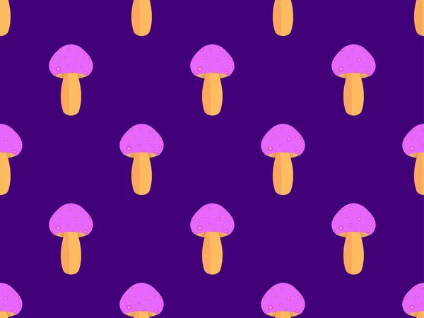 Mushrooms Seamless Pattern Mushrooms Purple Background Design Posters Wrapping Paper —  Vetores de Stock