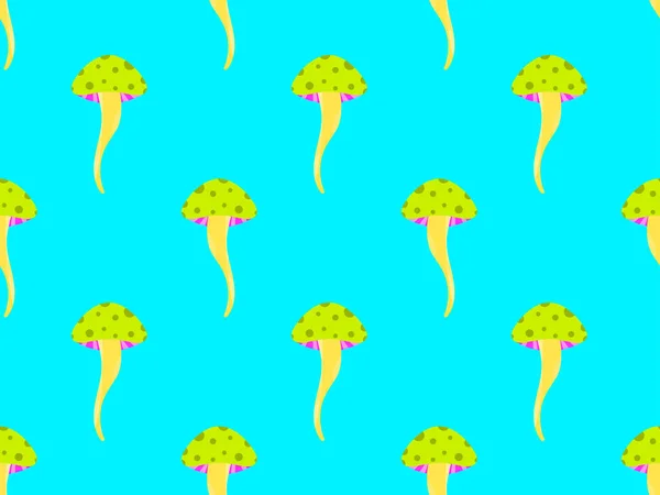 Psychedelic Mushrooms Seamless Pattern Acid Trip Colorful Mushrooms Style 80S — Stock vektor