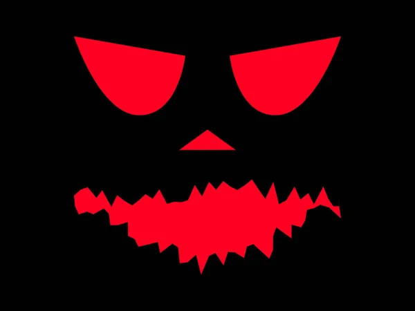 Halloween Scary Face Evil Scary Eyes Carved Pumpkin Halloween Jack — Stok Vektör