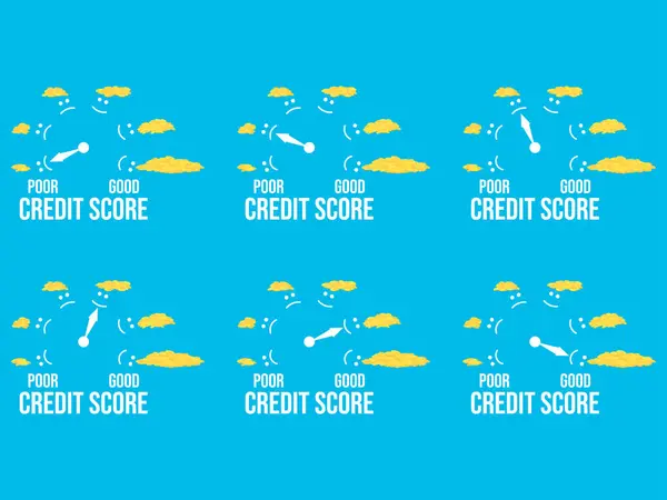 Credit Rating Credit Score Indicator Golden Coins Cartoon Style Investment — ストックベクタ