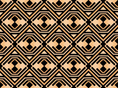 Sanat deco tarzında geometrik kusursuz desen. Altın çizgiler deseni, klasik doğrusal stil. Duvar kağıtları, afişler, posterler ve reklam pazarlama için bir şablon tasarlayın. Vektör illüstrasyonu