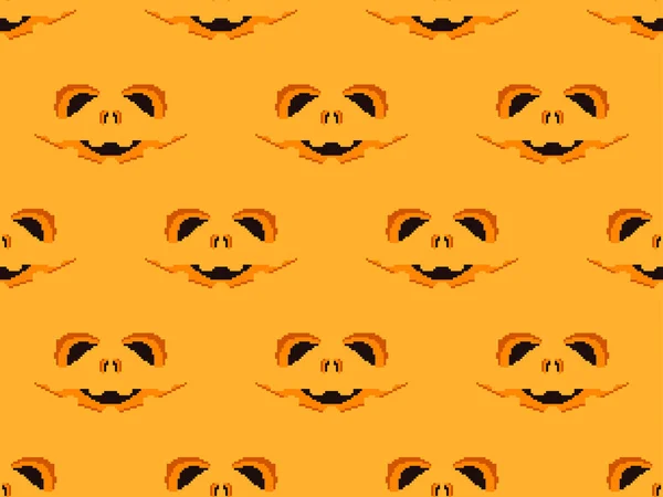 Halloween Rosto Assustador Com Olhos Brilhantes Estilo Pixel Padrão Sem — Vetor de Stock