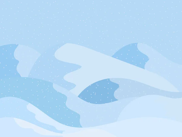 冬天的风景 多雪的小山 山水平缓 冬季寒冷天气 看雪山的景色 旅行社和促销物品的设计 矢量说明 — 图库矢量图片