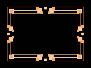 Art deco çerçeve. Klasik doğrusal sınır. Davetiyeler, broşürler ve tebrik kartları için bir şablon tasarla. Geometrik altın çerçeveli. 1920 'lerin tarzı - 1930' lar. Vektör illüstrasyonu