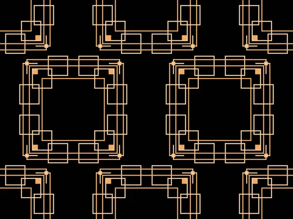 アール デコ様式の幾何学的なシームレスなパターン ゴールデンラインパターン ヴィンテージリニアスタイル バナー ポスターや広告マーケティングのためのテンプレートを設計します ベクターイラスト — ストックベクタ