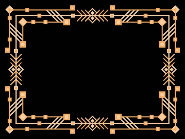 Cadre Art Déco Bordure Linéaire Vintage Créez Modèle Pour Les — Image vectorielle