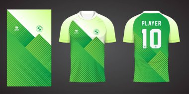 yeşil spor gömlek forma tasarım şablonu