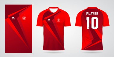 kırmızı spor gömlek forma tasarım şablonu