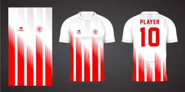 kırmızı spor gömlek forma tasarım şablonu