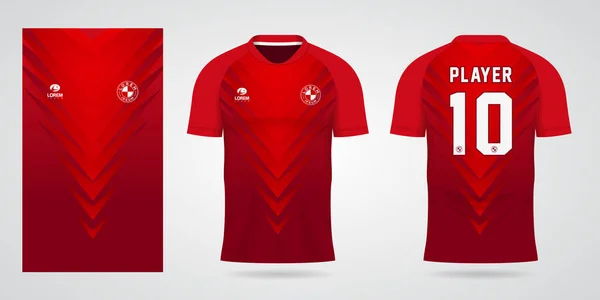 Czerwony Sportowe Koszulka Jersey Wzór Projektu — Wektor stockowy