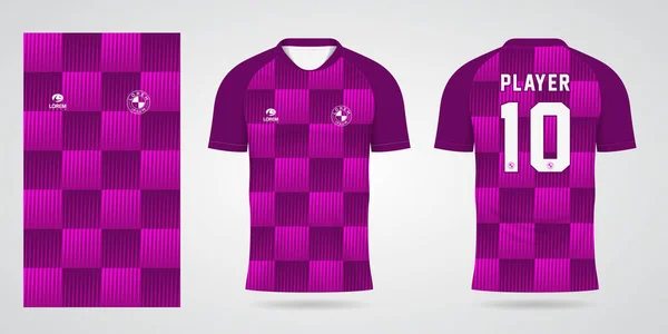 Purple Sports Shirt Jersey Design Template — Stock Vector
