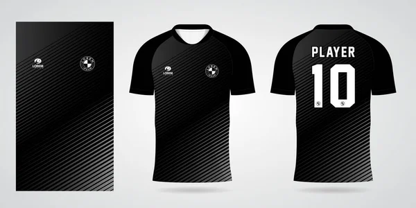 Black Sports Shirt Jersey Design Template — Stock Vector