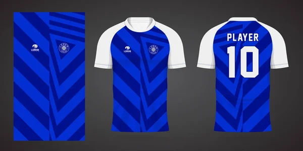 Niebieski Sportowe Koszulka Jersey Wzór Projektu — Wektor stockowy