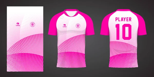 Różowa Koszulka Sportowa Jersey Design Template — Wektor stockowy