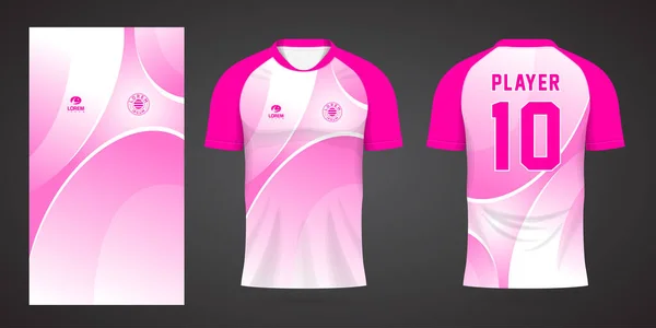 Camisa Esportes Rosa Modelo Design Jersey — Vetor de Stock