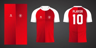 kırmızı spor gömlek forma tasarım şablonu