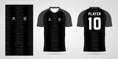 siyah spor forması şablonu takım üniformaları ve Soccer t-shirt tasarımı