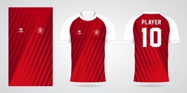 kırmızı spor gömlek forma tasarım şablonu