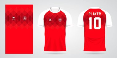 kırmızı spor gömlek forma tasarım şablonu