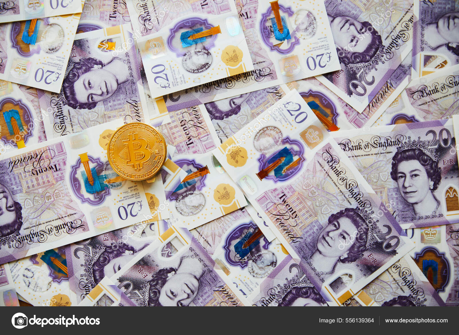 Bitcoin British Pound Notes — Stock Editorial Photo © nazariykarkhut  #556139364