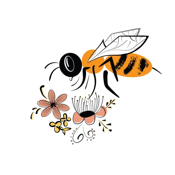 黄色的卡通蜜蜂 — 图库矢量图片