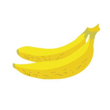 Beyaz arkaplanda bir muzun izole edilmiş görüntüsü