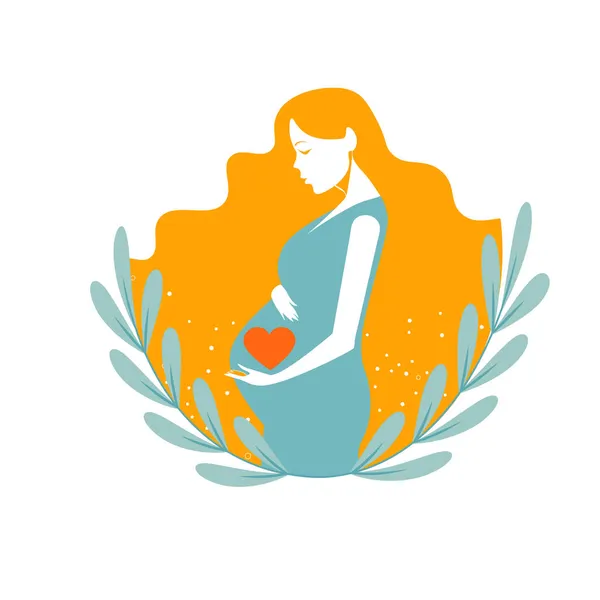 Беременная молодая женщина — стоковый вектор