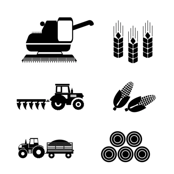 Agriculture, icônes agricoles — Image vectorielle