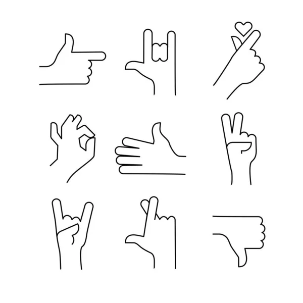 Human hand gestures — Stock Vector