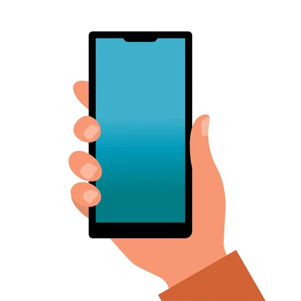 Smartphone in de hand — Stockvector