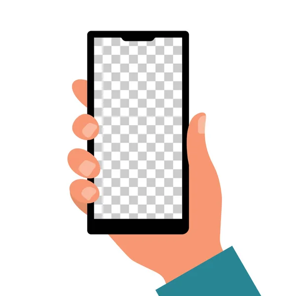 Smartphone in de hand — Stockvector