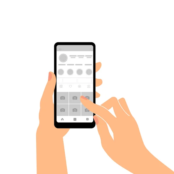 Smartphone en mano — Vector de stock